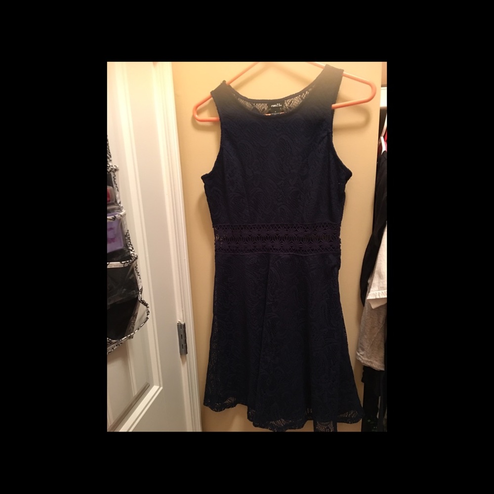 Navy Blue Lace Dress